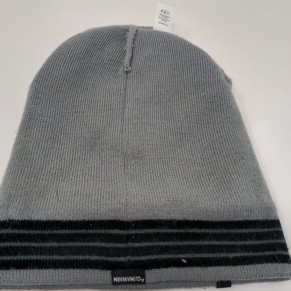 Adidas Men's Knit Beanie Hat Gray One Size Striped 100% Acrylic Warm Soft - Picture 9 of 11